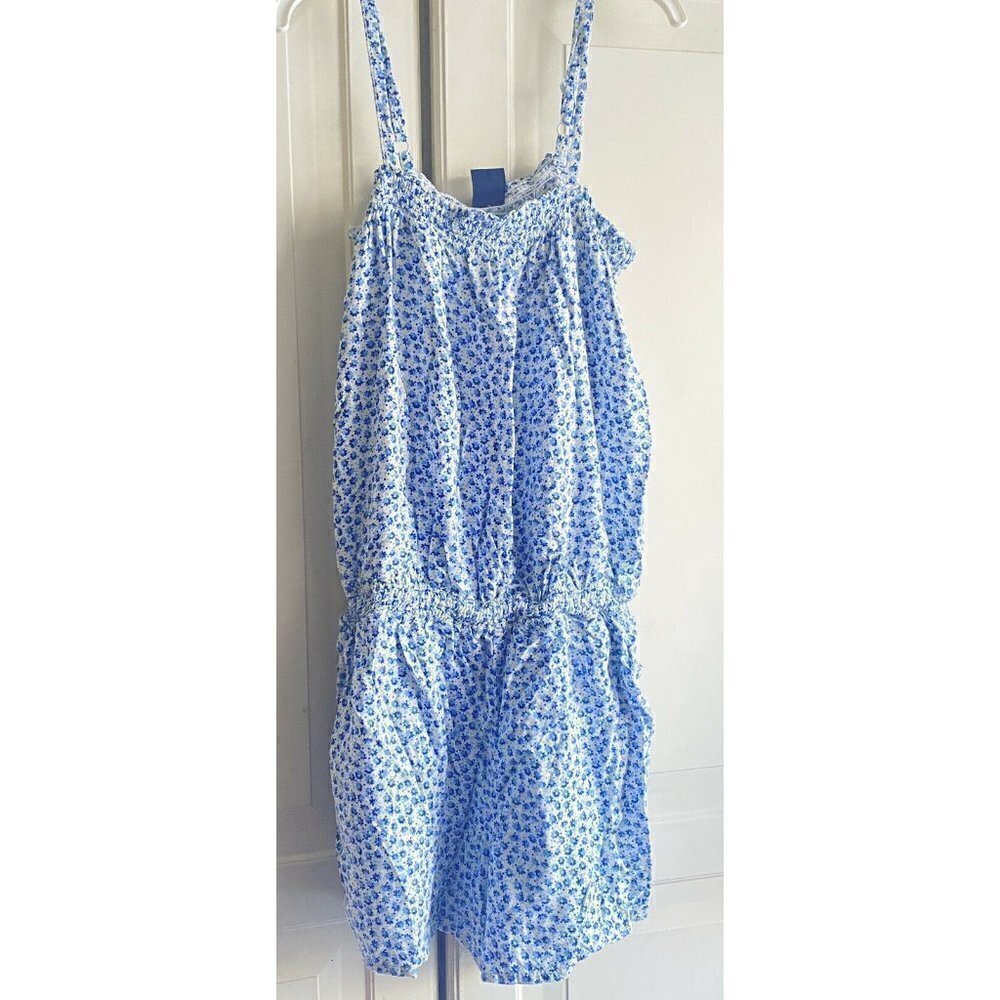 Gap Kids Girls Blue Floral Cottage Core Rayon Shorts Romper Sz 12 - Picture 2 of 5